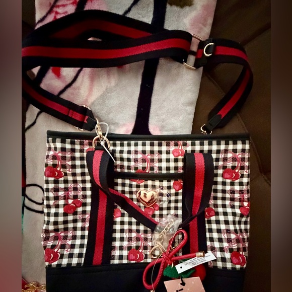beverly johnson Handbags - Luv Betsey by Betsey Johnson Lbaddie Cherry Gingham Tote NWT